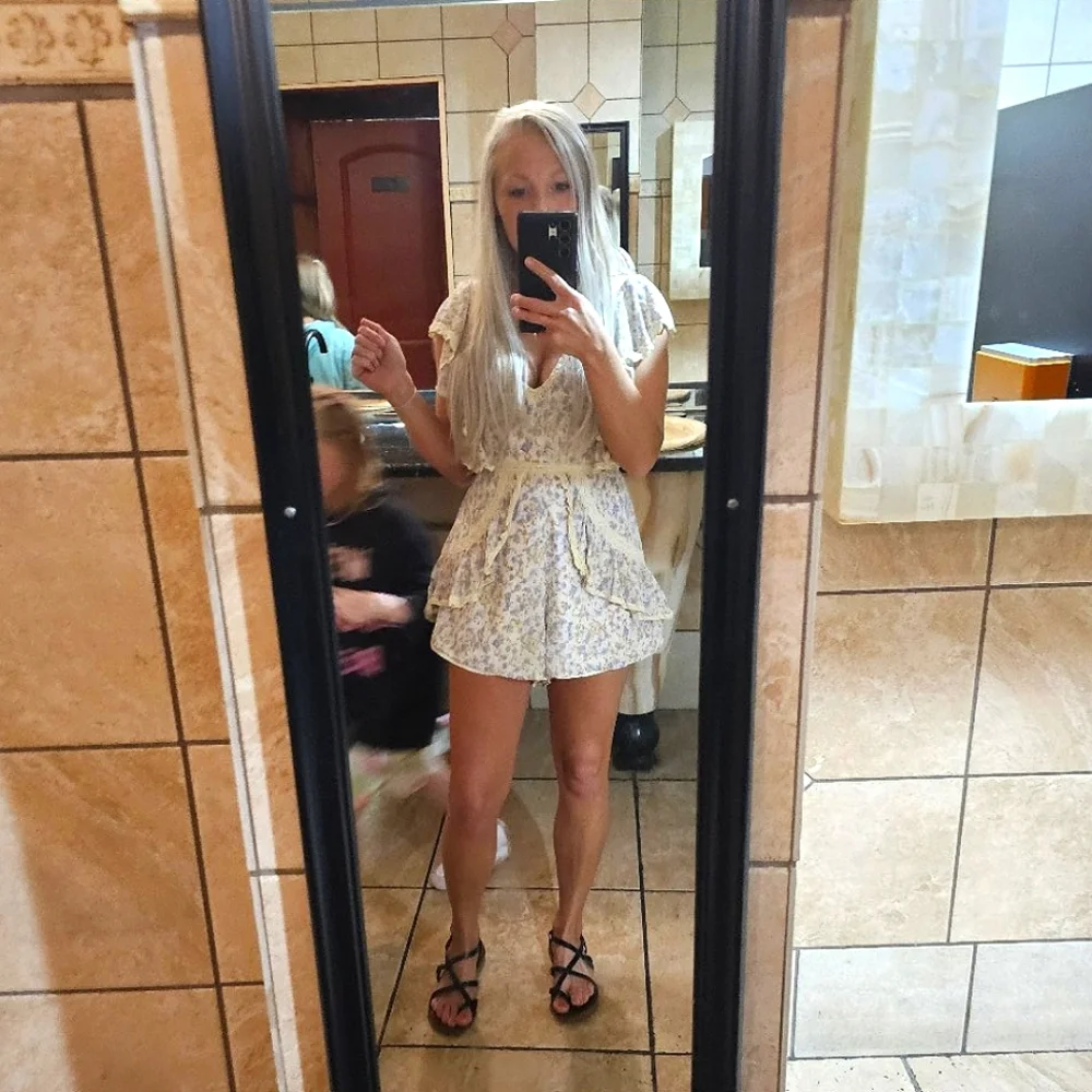 Floral Lace-Trimmed Jumpsuit - Picture 14 of 16